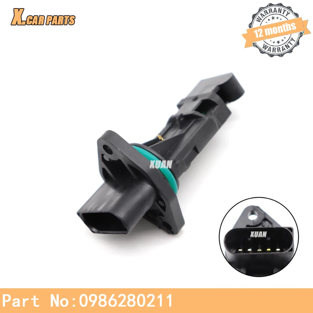 

0986280211 Mass Air Flow Meters Sensor For Audi A3 S3 quattro TT Roadster 1.8 T 0280218034 F00C262040 06A906461E 06A906461EX