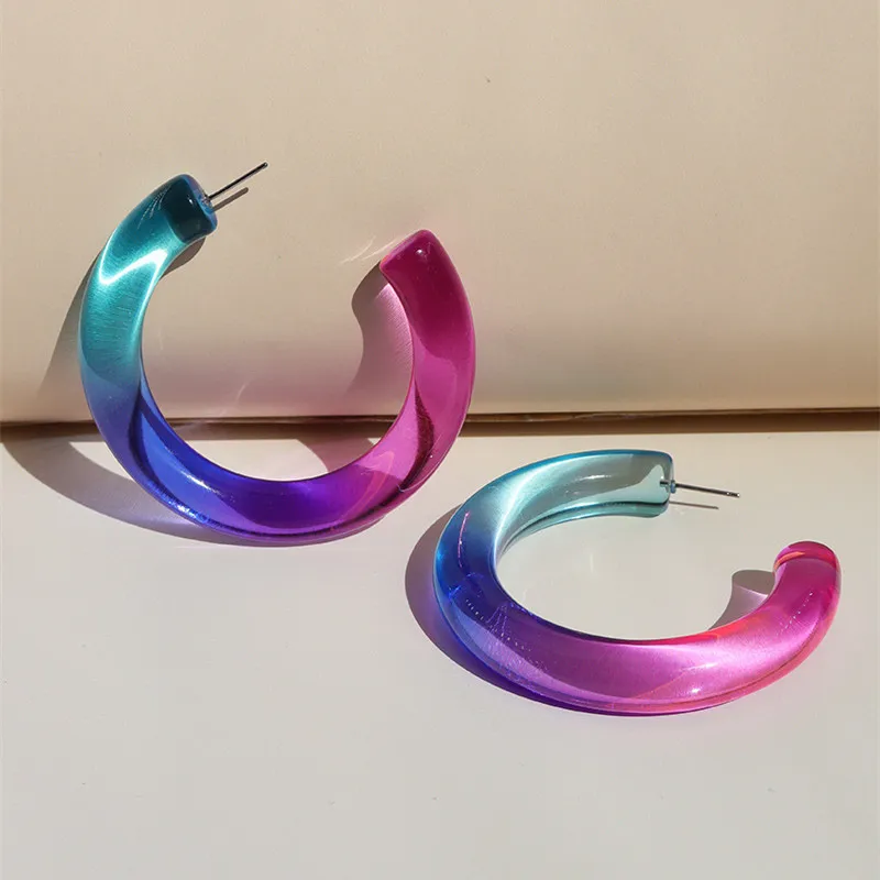 Винтажные геометрические круглые прозрачные акриловые ослепляющие цветные