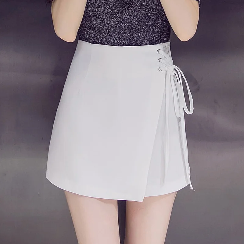 Женская короткая юбка с завышенной талией асимметричная непромокаемая трапеция