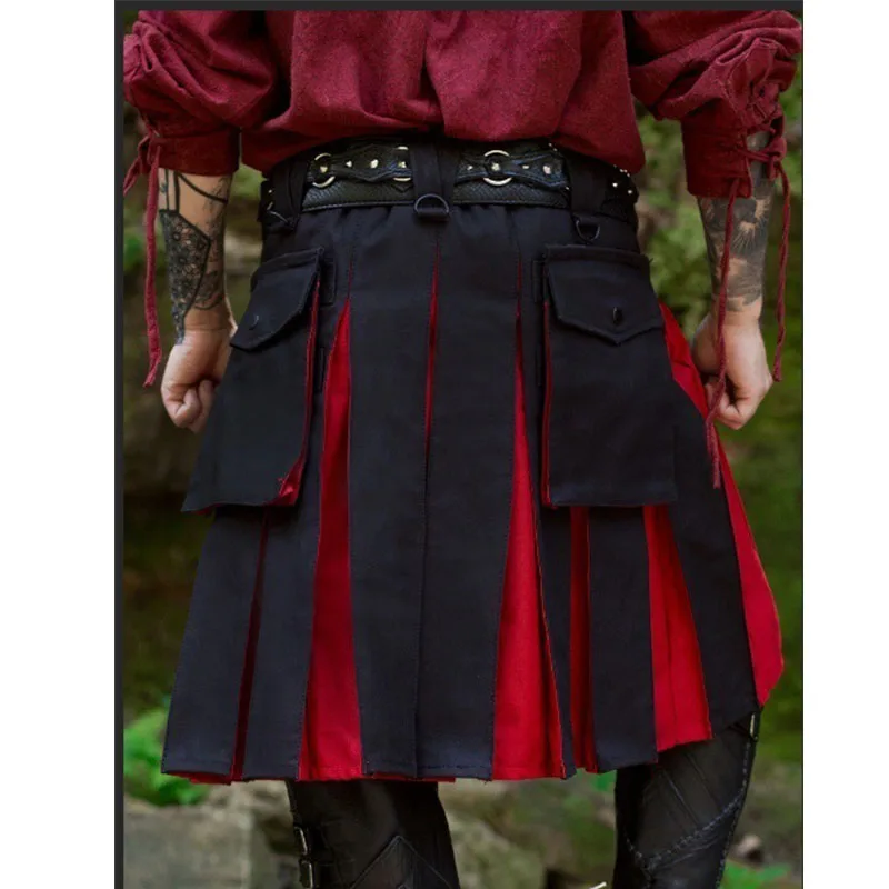 Юбка средневековая плиссированная средней длины для взрослых мужской