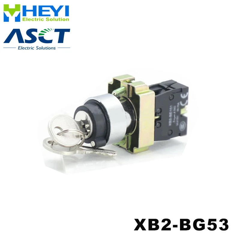Микропереключатель XB2-BG53 N/O + N/O, электрический переключатель, 3-позиционный с кнопкой, пружинный возвратный переключатель