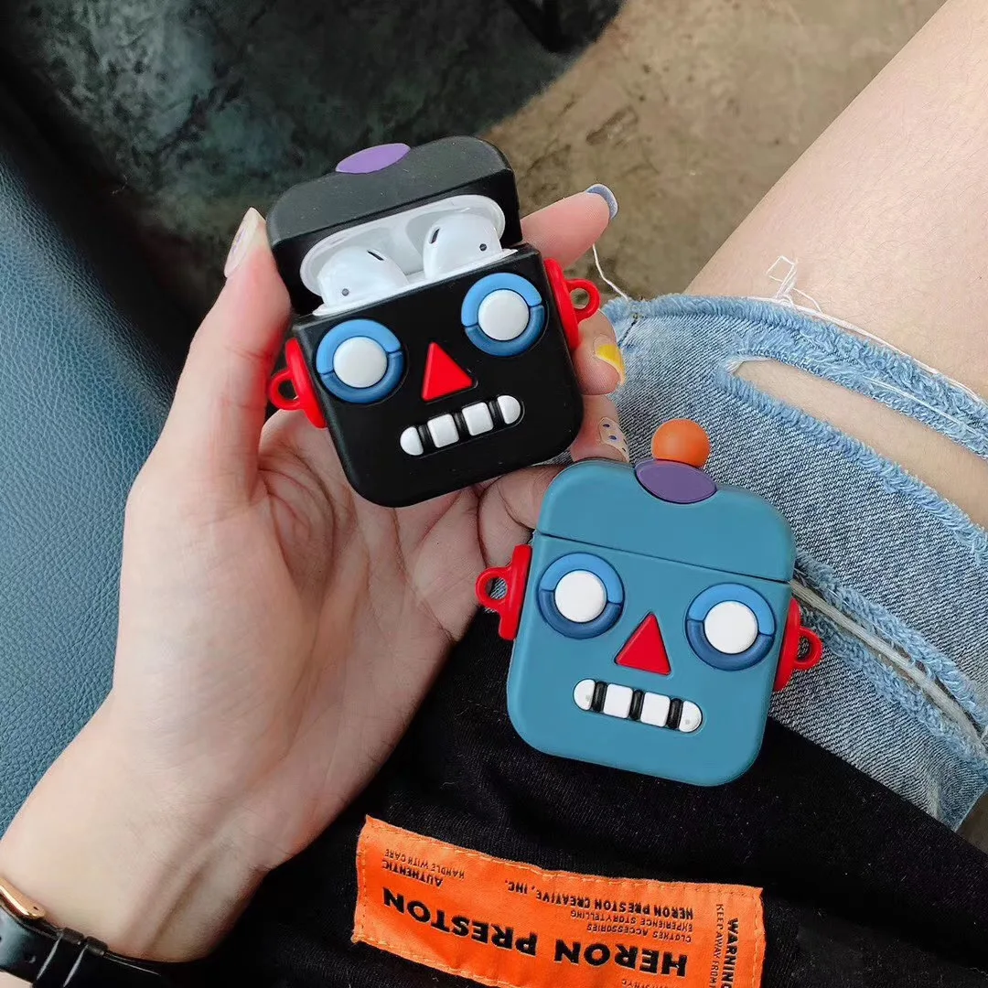 Силиконовый чехол для наушников Airpods 2 Чехол 3D мультяшный медведь камера наушники