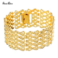 gold plated wide bracelet for women men twisted cross charm bracelets india luxury wedding jewelry couple bracelet