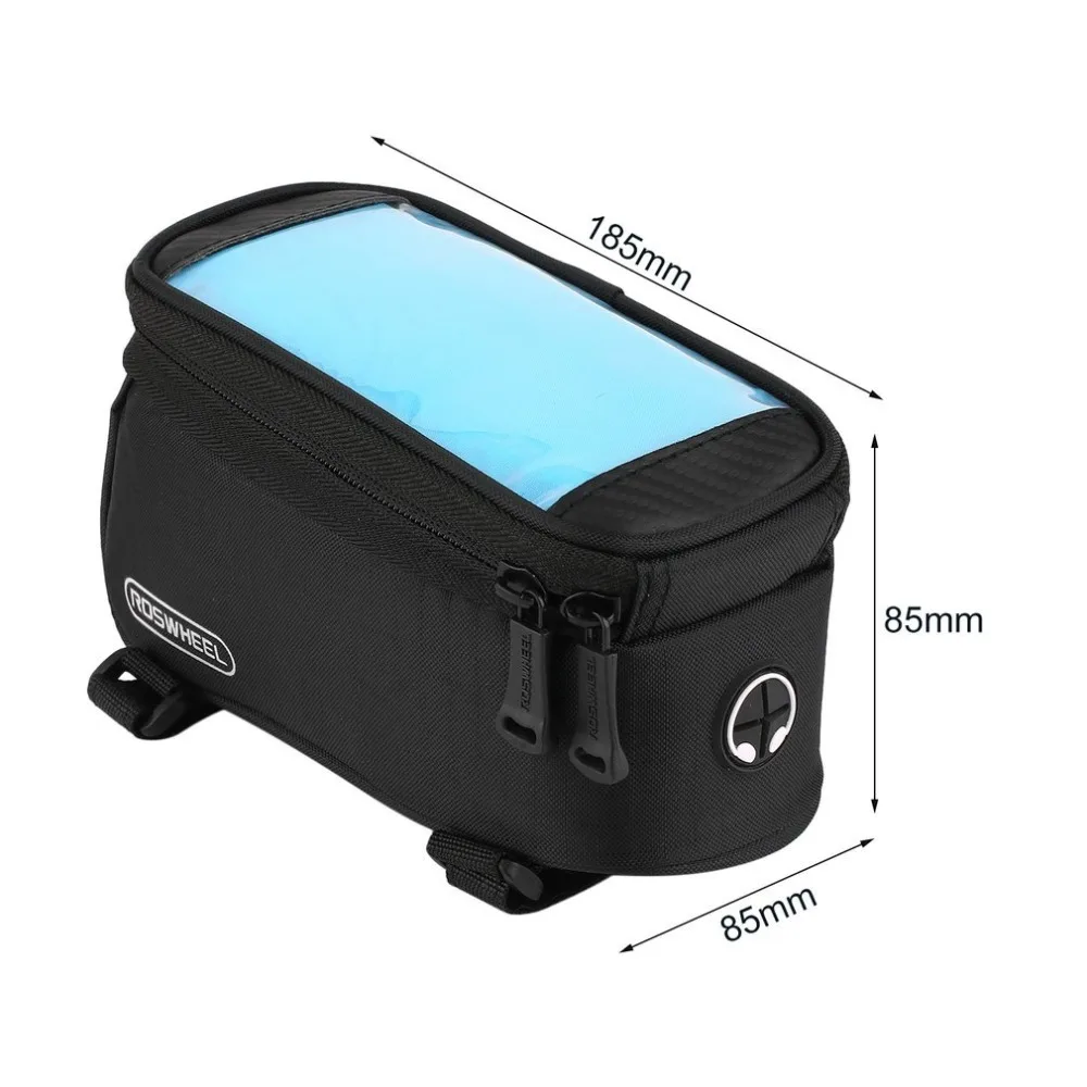 

ROSWHEEL Cycling Bike Bags Touch Screen Waterproof Bicycle Bags MTB Frame Front Tube Storage Mountain Bike Bag For Cell Phone