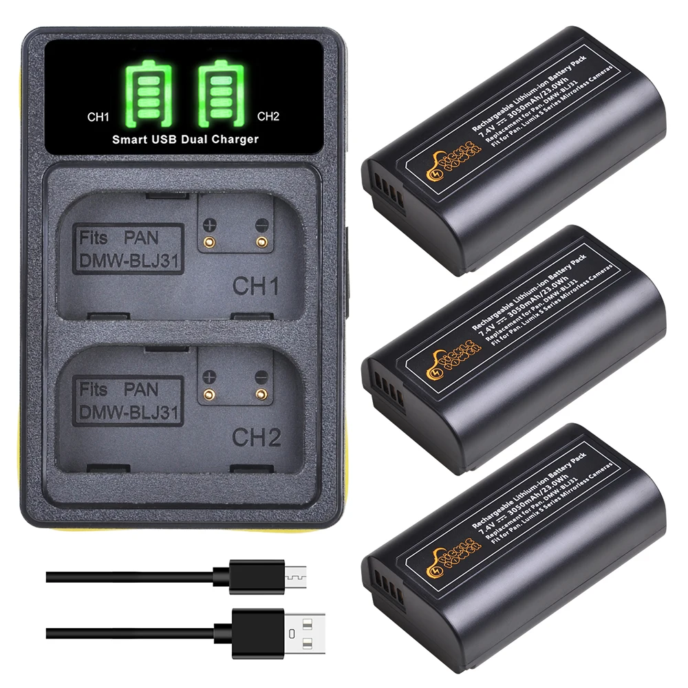 Зарядное устройство со светодиодной подсветкой 3 шт для беззеркальной камеры