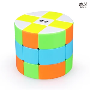 QiYi mofangge 3x3 цилиндрический магический куб головоломка куб волшебный обучающие игрушки для студентов-красочные