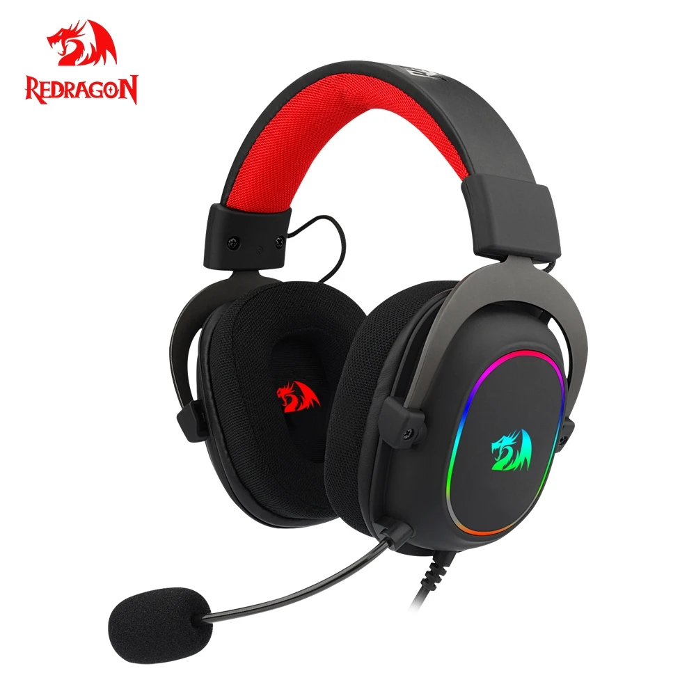Игровые наушники REDRAGON ZEUS X H510 RGB с шумоподавлением 7 1 USB гарнитура для компьютера