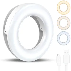 Лампа светодиодная кольцевая, 3200-6500 к, 40 светодиодов, зарядка по USB