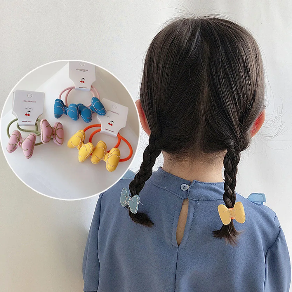 Маленькая девочка веревка для волос лента бант с эластичными резиновыми лентами