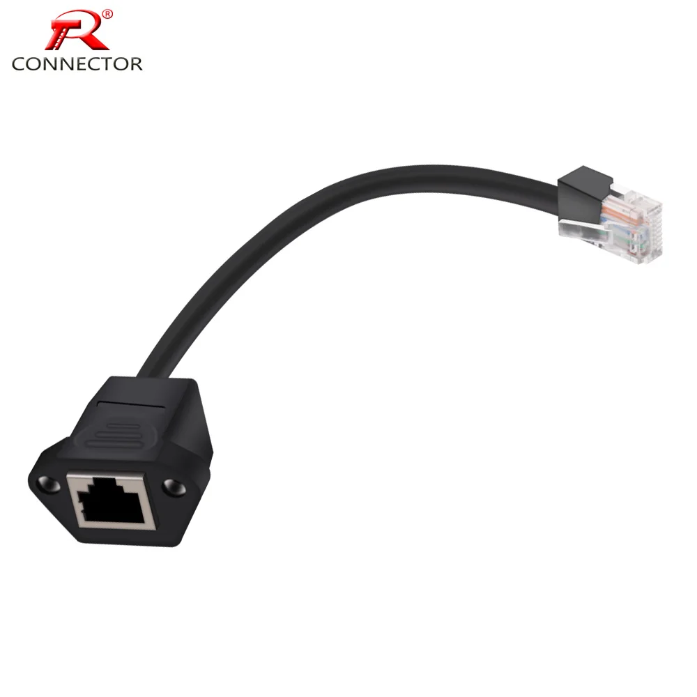 

4PCS 8p8c RJ45 cable Connector, shield type, RJ45 male to female, with 15cm cable,PA6 plastic+copper contact