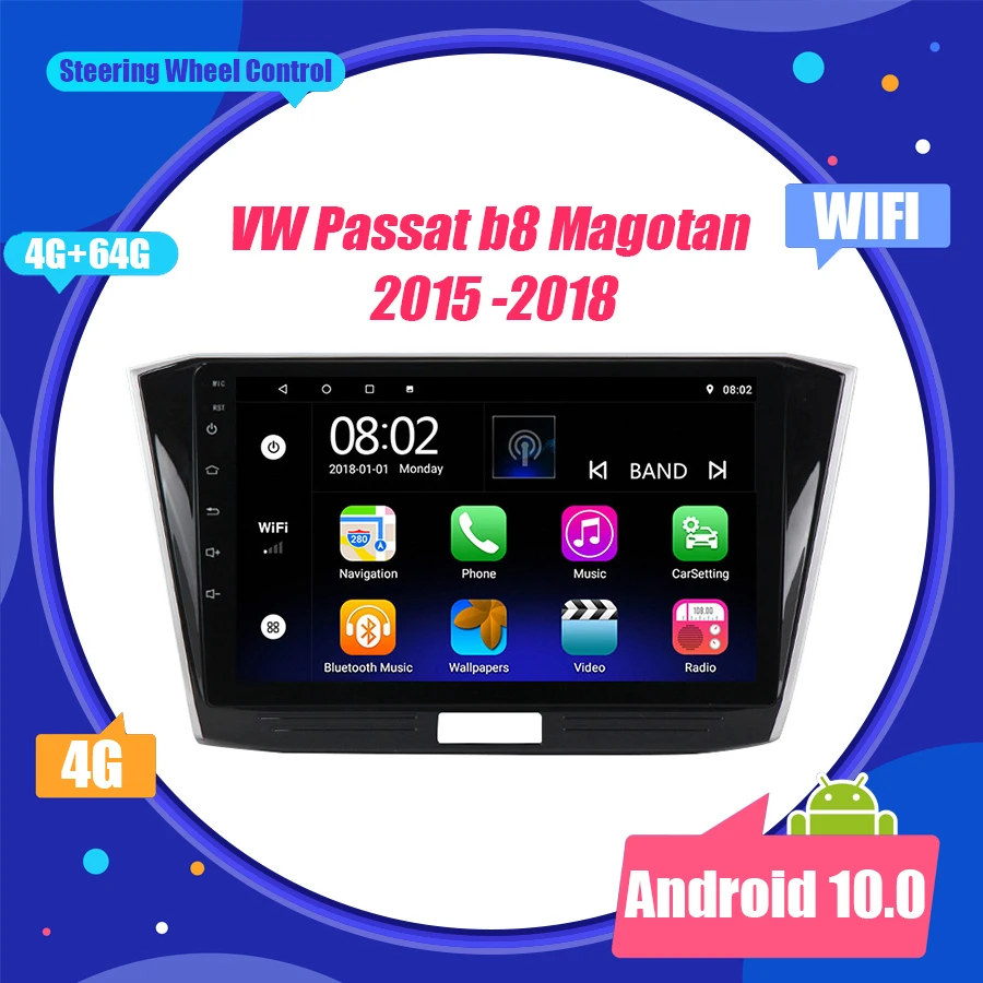 Android Авторадио мультимедийный плеер для VW Passat B8 Magotan 2015 2016 2017 2018 2.5D GPS магнитофон