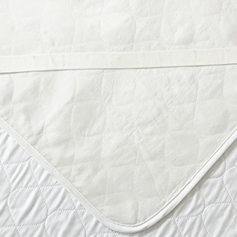 Хлопковый водонепроницаемый чехол для матраса однотонный белый дышащий