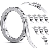 304 stainless steel worm clamp hose clamp strap with fasteners adjustable diy pipe hose clamp ducting clamp 11 5 feet