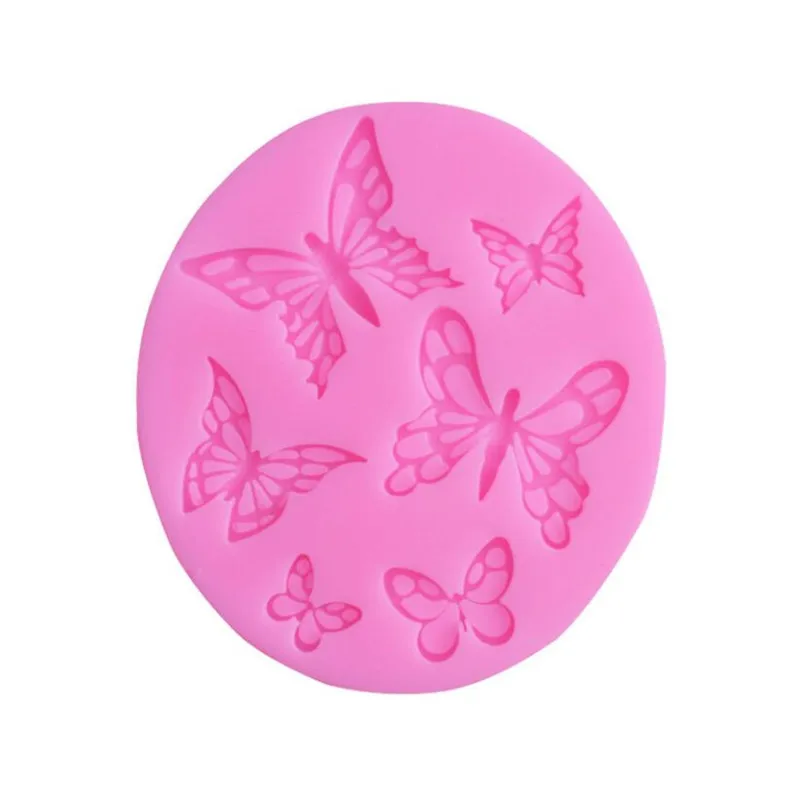 Pink Butterfly Fondant Cake Silicone Mold Biscuits Pastry Mould Ice cube Chocolate Candy Molds Decoration Baking Tools | Дом и сад