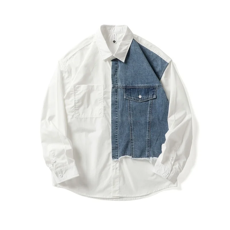 

Мужская одежда, осень 2021, Модная Джинсовая рубашка, Повседневная модная женская рубашка