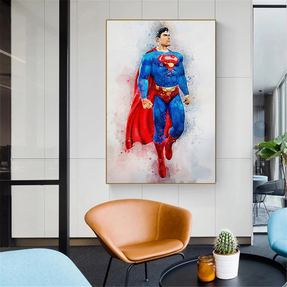 

Avengers Superhero Watercolor Paintings on Canvas Movie Poster Portrait Art Wall Picture for Living Kids Room Home Decor Cuadros