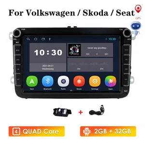 android 10 2din car multimedia player for vwvolkswagengolfpolotiguanpassatb7b6seatleonskodaoctavia radio gps free global shipping