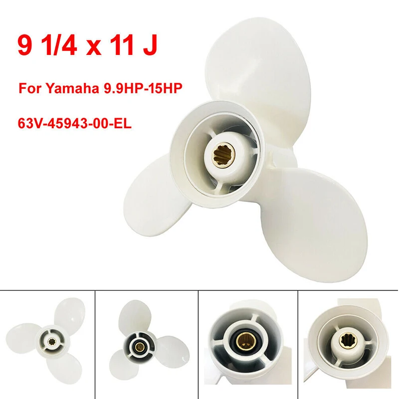 Aluminum Boat propeller 63V-45943-00-EL 9 1/4x11-J For Yamaha 2 stroke 9.9HP 15HP propeller for yamaha 4 stroke 15HP 20HP