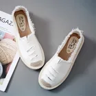 Туфли женские холщовые, балетки, без застежки, дышащие, эспадрильи, повседневная обувь для вождения, лоферы, плоская подошва