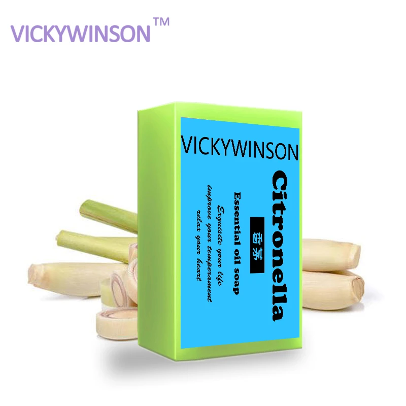 

Citronella handmade soap 50g Removal Pimple Pore Acne Cleaner Moisturizing Face Care Wash Basis Soap