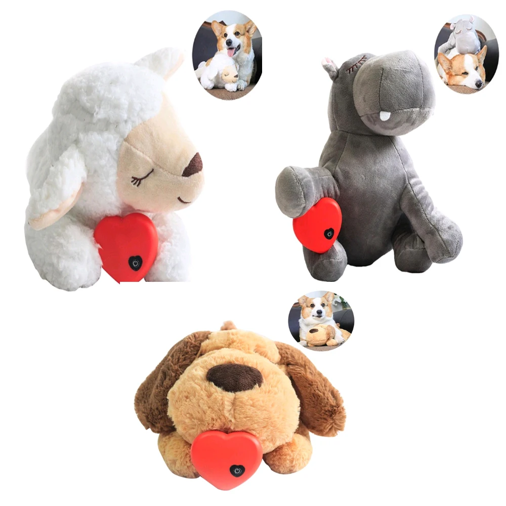 

Dog Toy Plush Toy Comfortable Behavioral Training Aid Toy Heart Beat Soothing Plush Doll Sleep for Smart Dogs Cats Pet Supplies