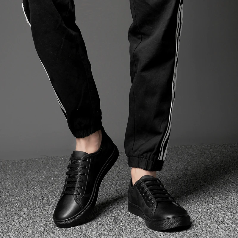 Мужские повседневные кроссовки из натуральной кожи Роскошная белая обувь