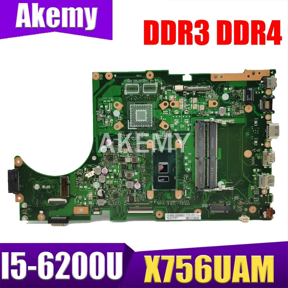 

for ASUS X756UAM X756UAK X756UA Mainboard Motherboard i5 CPU GMA GPU DDR3 90NB0A00-R00040