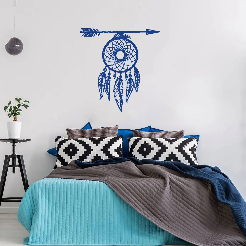 

Art Wall Sticker Vinyl Art Removeable Poster Modern Decal Feathers Dreamcatcher Sign Wall Decoration CX129