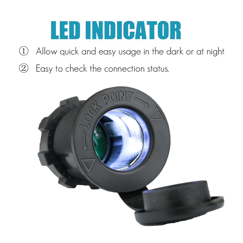 Адаптер для автомобильного прикуривателя штепсельная вилка со светодиодным