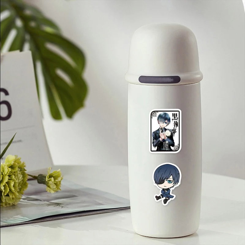 

50Pcs Anime VC Black Butler Stickers For Skateboard Kuroshitsuji Stickes PLaptop Bicycle Motorcycle Luggage Stationery Stickers