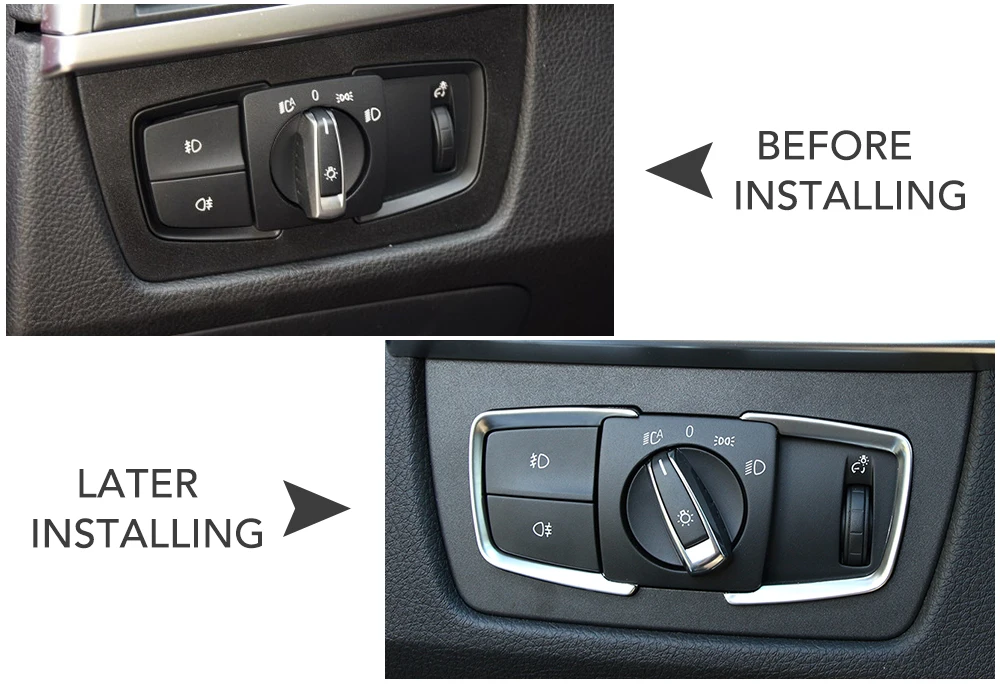 ABS хромированная рамка переключателя фар регулировка положения круглая наклейка