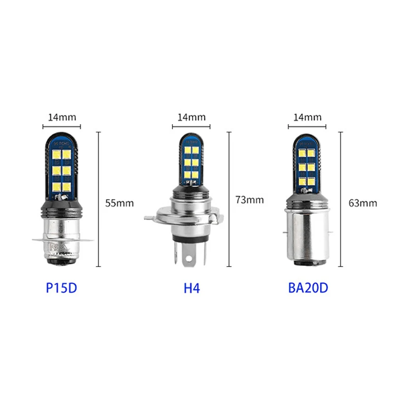 1 шт. H4 светодиодный мотоциклетные фары для авто супер яркий 3030 12SMD H6 BA15D P15D фара
