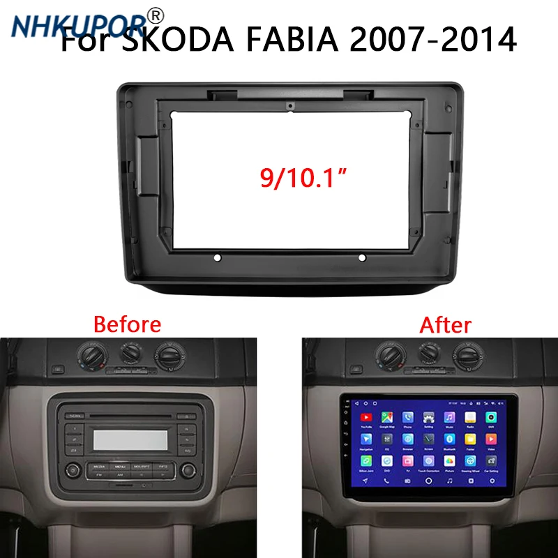 Автомобильный радиоприемник 9 &quot10 1&quot 2 Din Android комплект рамок для Skoda Fabia 2007-2014
