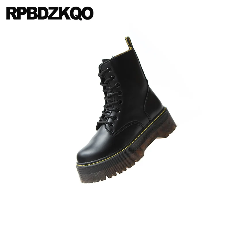 Женские Водонепроницаемые ботильоны на платформе черные или красные ботинки с