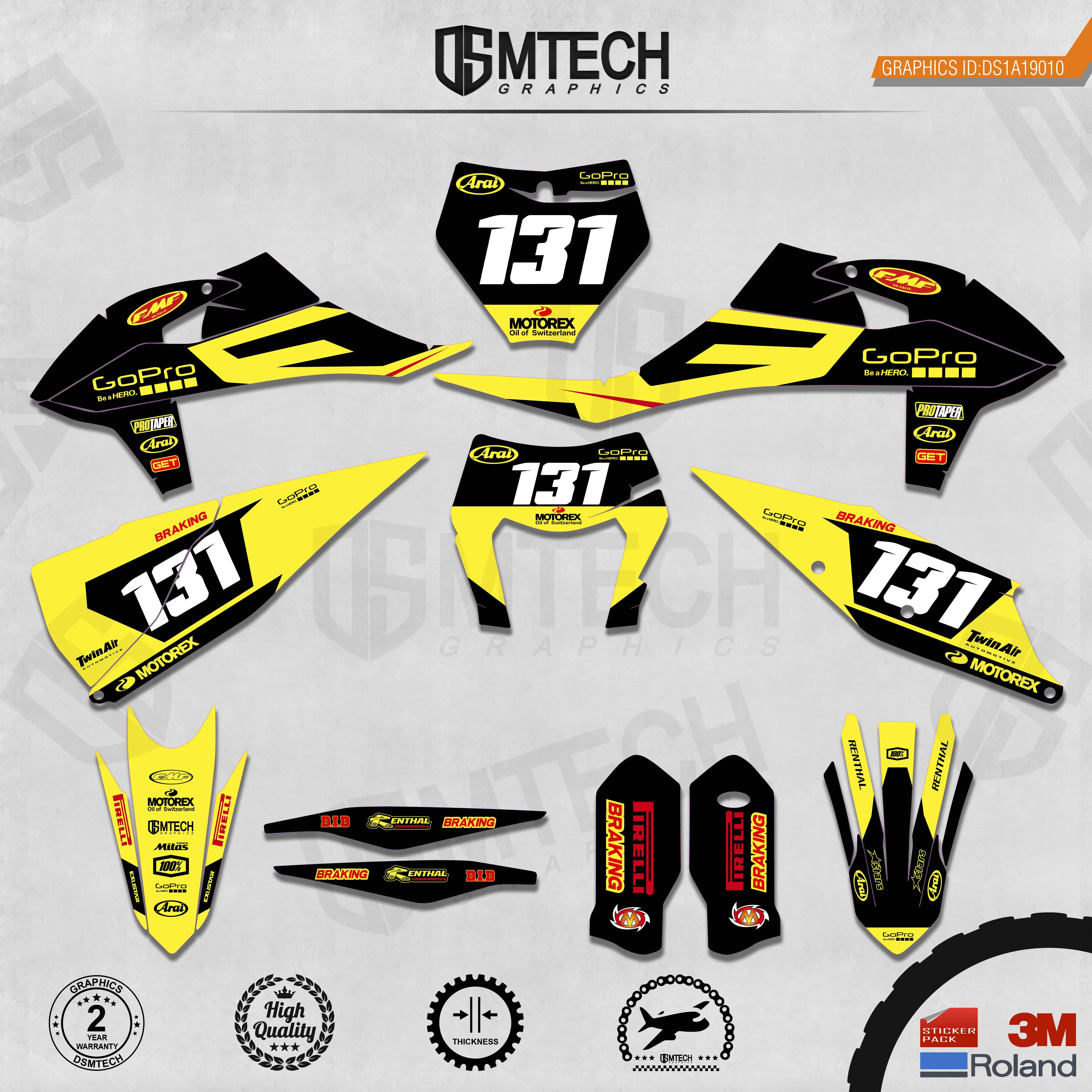 DSMTECH Customized Team Graphics Backgrounds Decals 3M Custom Stickers For 2019-2020 SXF 2020-2021EXC 010
