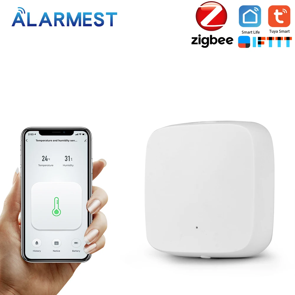 ALARMEST Tuya Zigbee датчик температуры и влажности Высокая точность T &amp H работы с шлюзом