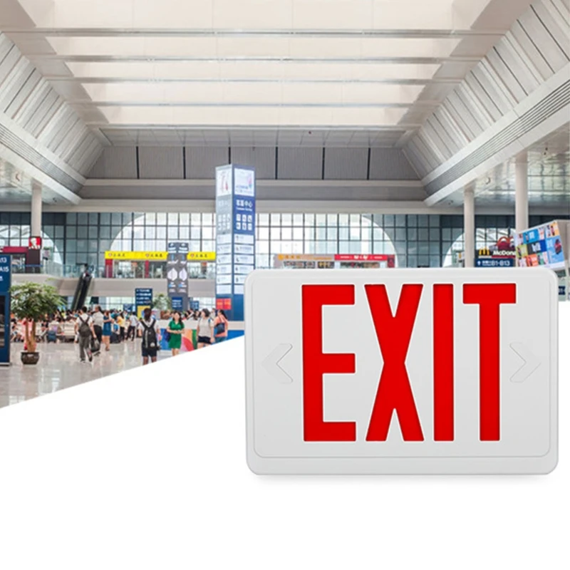 

1 Pc LED Exit Sign Fire Emergency Indicator Light Red Exit Emergency Evacuation Light Multi-Scene Application Light K92F