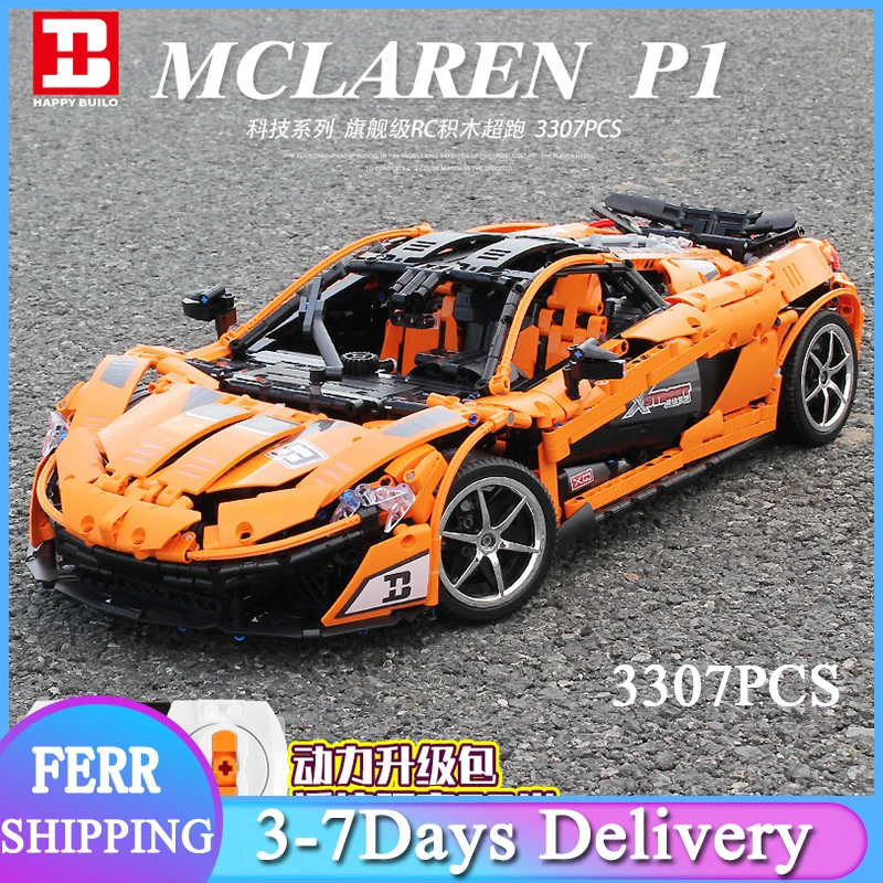 

XINYU 3307 шт. MOC техническая серия XQ1001 McLaren P1 Супер гоночный спортивный автомобиль с мотором строительные блоки кирпичи игрушки для детей