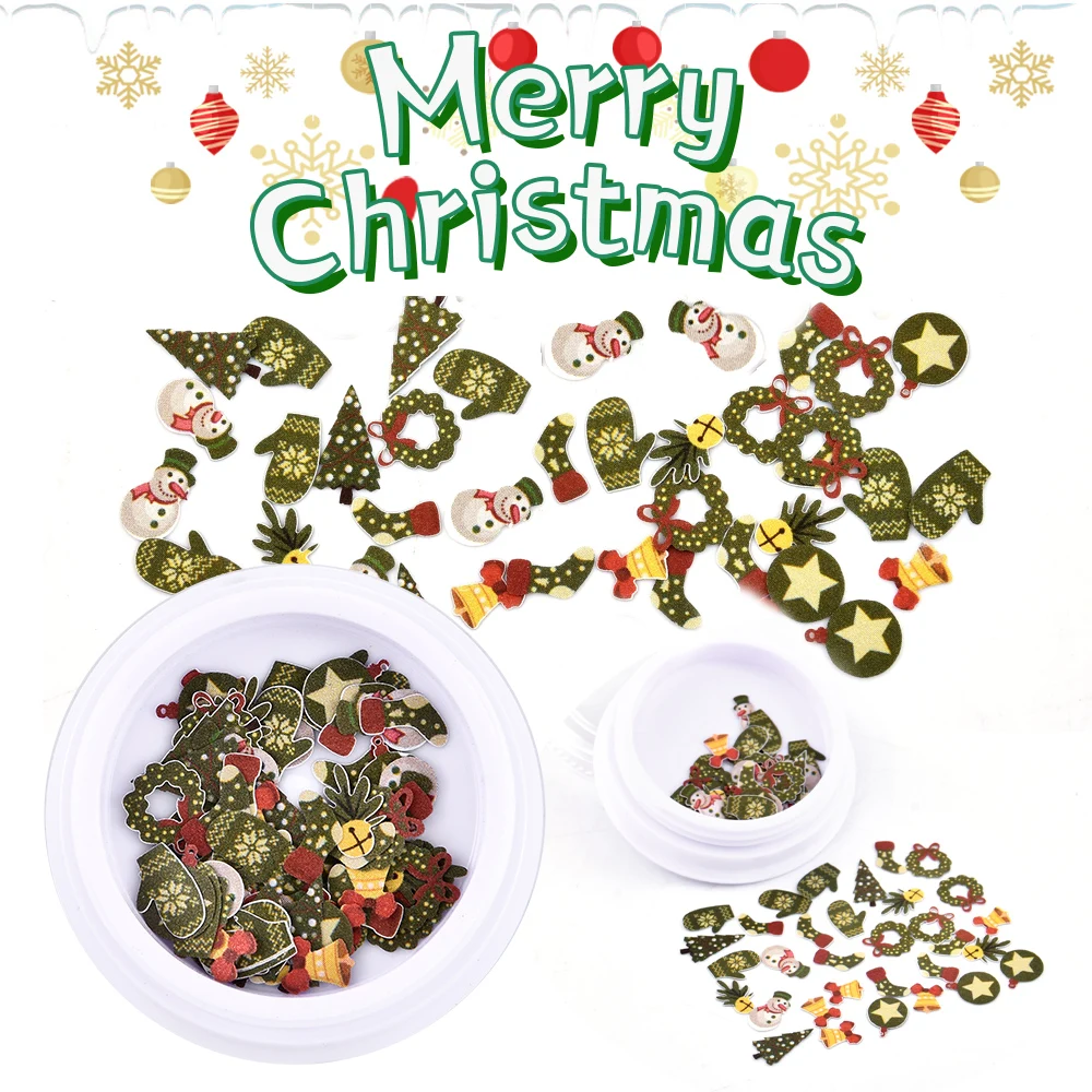 

Snowflake Christmas Sequins for Nail Decorations Glitter Flakes Paillettes Deco Salon Maison Xmas Nail Stickers Ongle Supplies