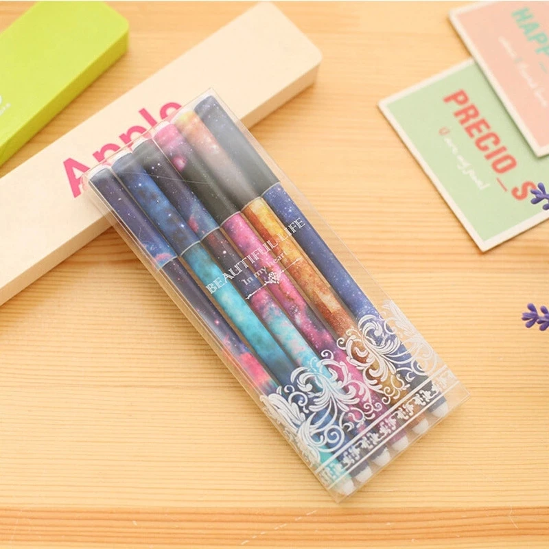 6 цветов/набор мультяшная Милая Галактическая звезда ручка канцелярские