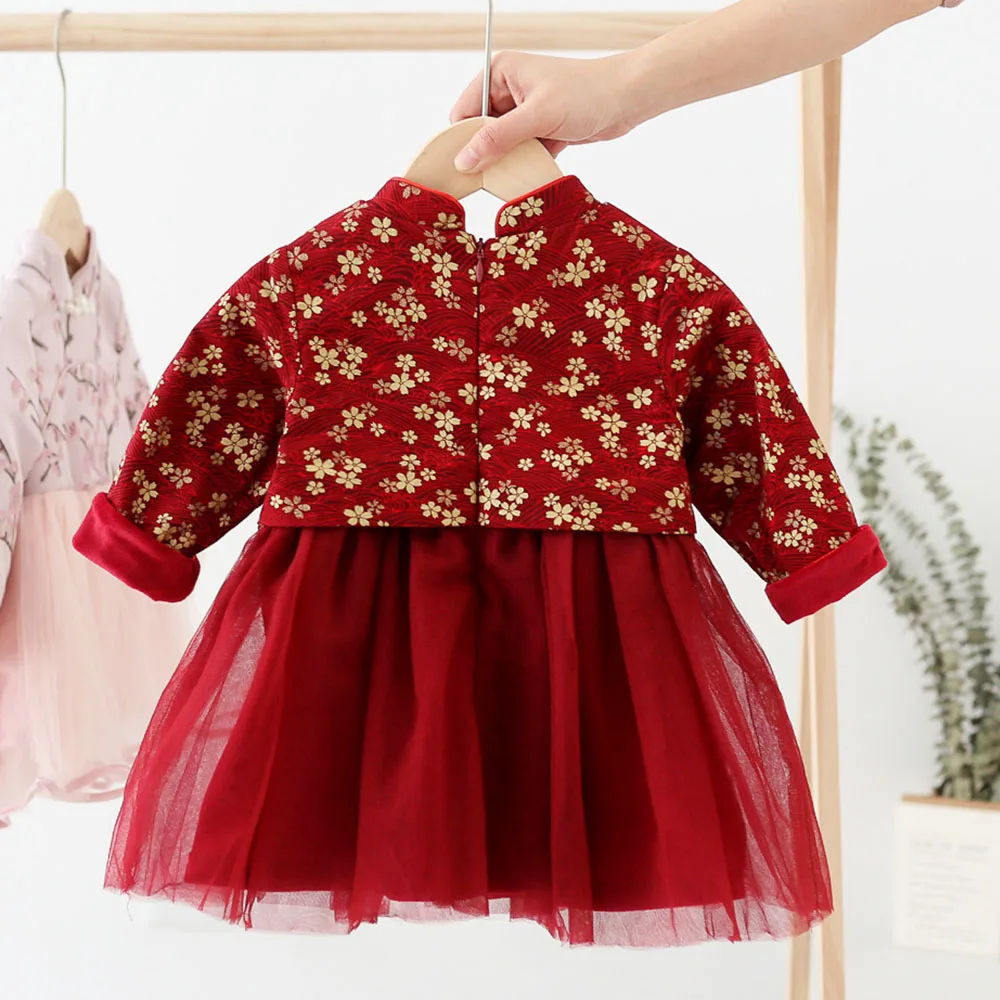 Платье-пачка детское зимнее красное с начесом | Детская одежда и обувь