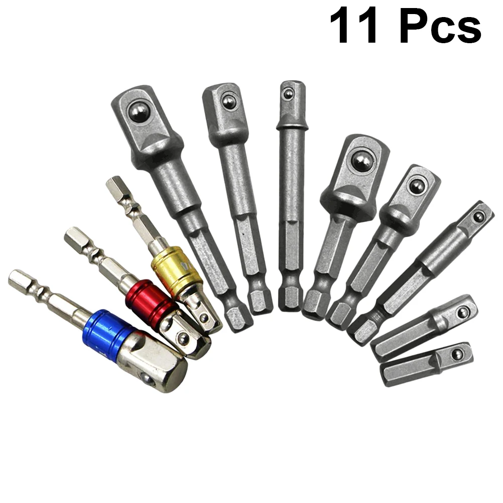 11 шт. набор переходников для дрели шестигранный хвостовик 1/4 дюйма 3/8 1/2 дюйма| |