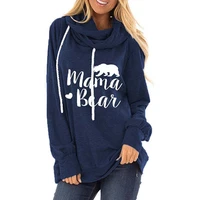 mid length long sleeve hoodies women casual solid color letters print drawstring loose streetwear plus size tops