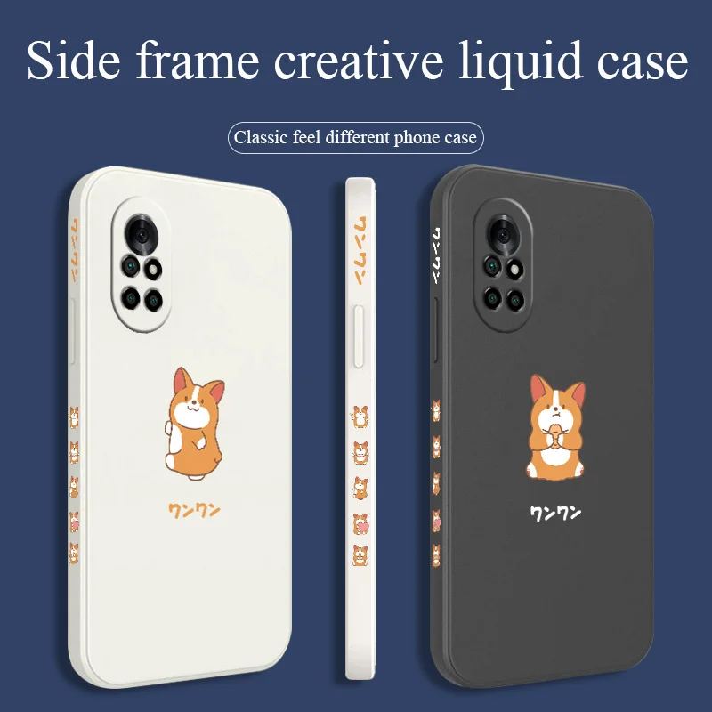 

Stepped Corgi Phone Case For Huawei Nova8 8Pro 8SE Nova 7 7Pro 7SE 6 6se 5 5Pro 5Z 5I 5Ipro 5T 4 4E Liquid Silicone Cover