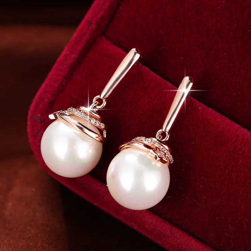 

Женские жемчужные серьги-подвески, высококачественные простые модные серьги, серьги на день рождения вечерние вечеринку, свадьбу