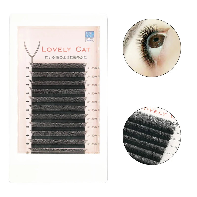 

Lashes 12 Lines Y Type Individual Eyelash Extension Pre Made Volume Fans Long Stem Russian Volume Professional False Eyelashes