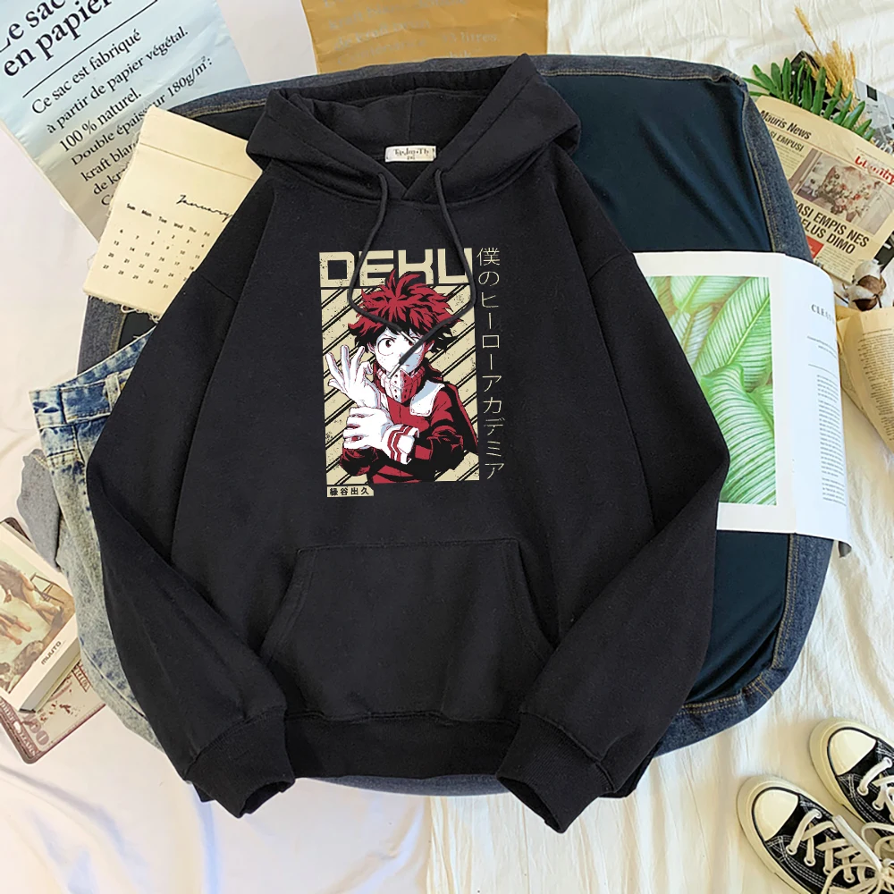

My Hero Academia Midoriya Izuku Anime Hoodies Men Fashion Loose Hoodie Cute Crewneck Sweatshirt Autumn Fleece Pocket Clothes Man