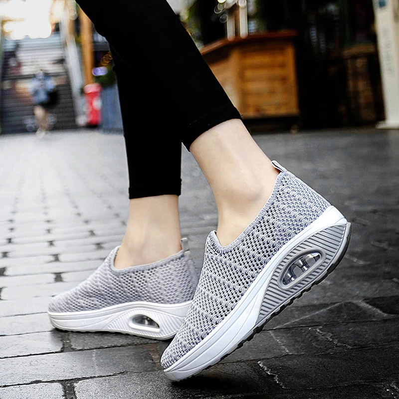 

Plus Size 35-42 Sneakers Women Air Cushion Sport Shoe Breathable Mesh Fitness Shoes Toning Walking Zapatillas De Deporte Mujer