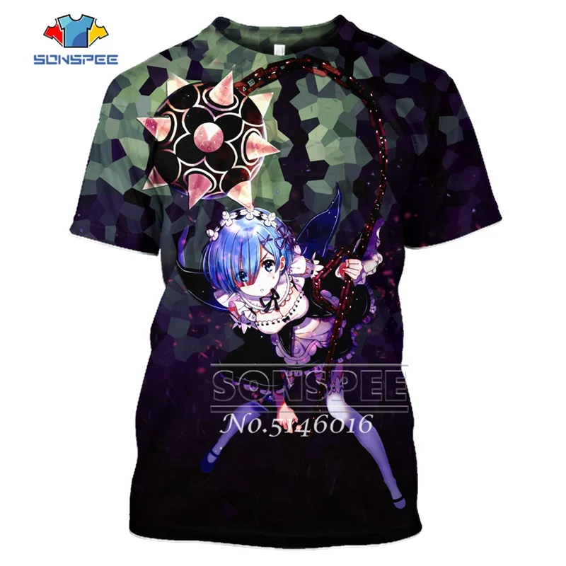 21 SONSPEE, 3D принт, аниме, Harajuku Re: zero, Твин Рам Рем, косплей, футболка, мужская, повседневная, летняя, унисекс, короткий рукав, футболки, топы, t445 - Цвет: 21