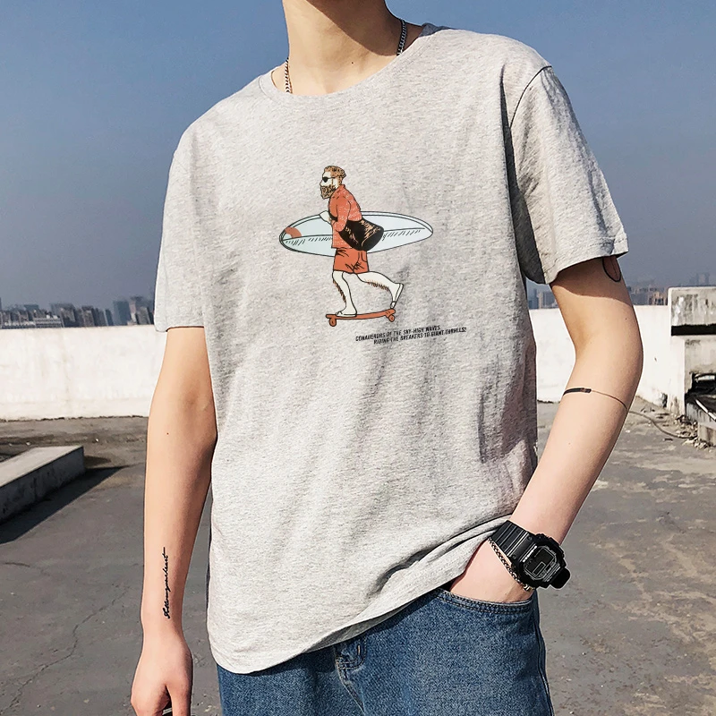 Модные мужские футболки из хлопка модная футболка с круглым вырезом и принтом